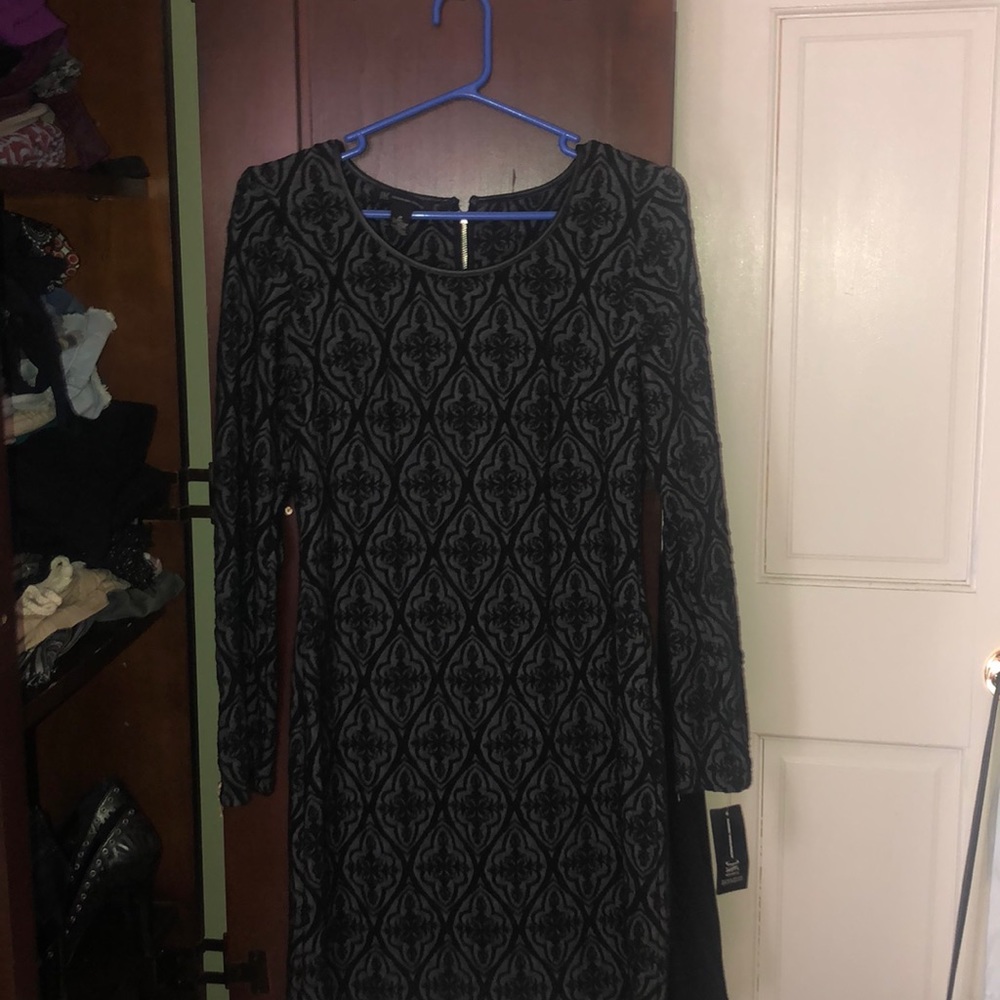 Black and grey print dress